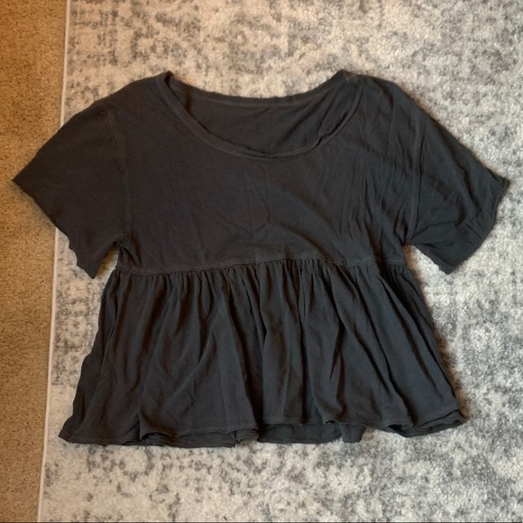 Free People gray flowy tee - Picture 1 of 2